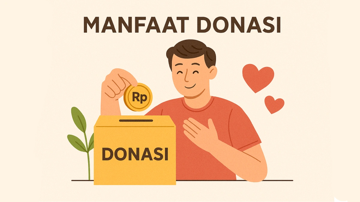 Ilustrasi ini menggambarkan tindakan donasi sebagai bentuk kontribusi positif, dengan elemen visual yang menyampaikan pesan kepedulian dan manfaat sosial.