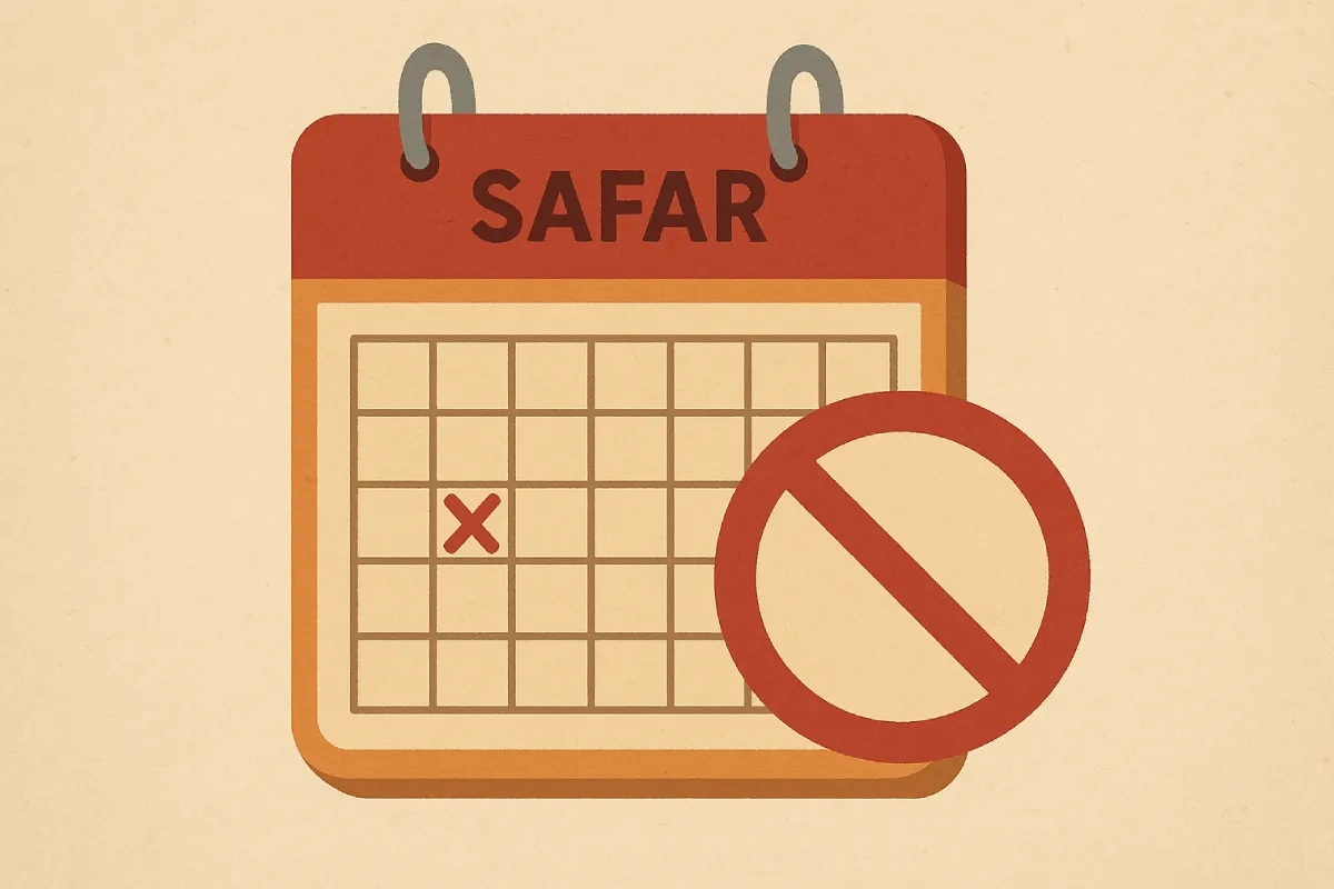 Tidak ada larangan bulan Safar dalam Islam yang bersifat baku karena mempercayai bulan ini sebagai sial atau penuh bencana termasuk khurafat yang harus dihindari.

Copy
Ask
Explain

Translate(en-US)

