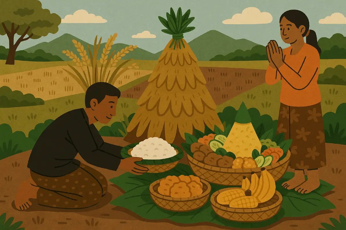 Sedekah bumi adalah tradisi spiritual yang melibatkan penyembahan dan penghormatan kepada alam serta penciptanya, melalui pemberian sebagian hasil panen sebagai bentuk syukur dan ketundukan.