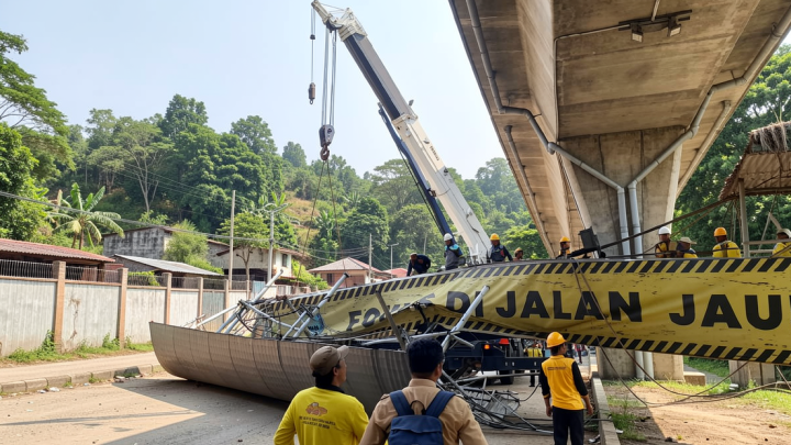 Meeting Results: Truk alat berat berhasil dievakuasi dari bawah JPO Tendean yang ambruk