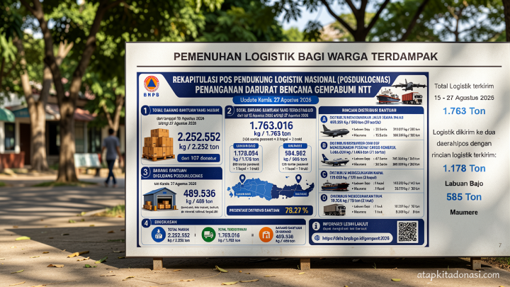 BNPB catat 1.763 ton logistik terkirim untuk penanganan gempa NTT