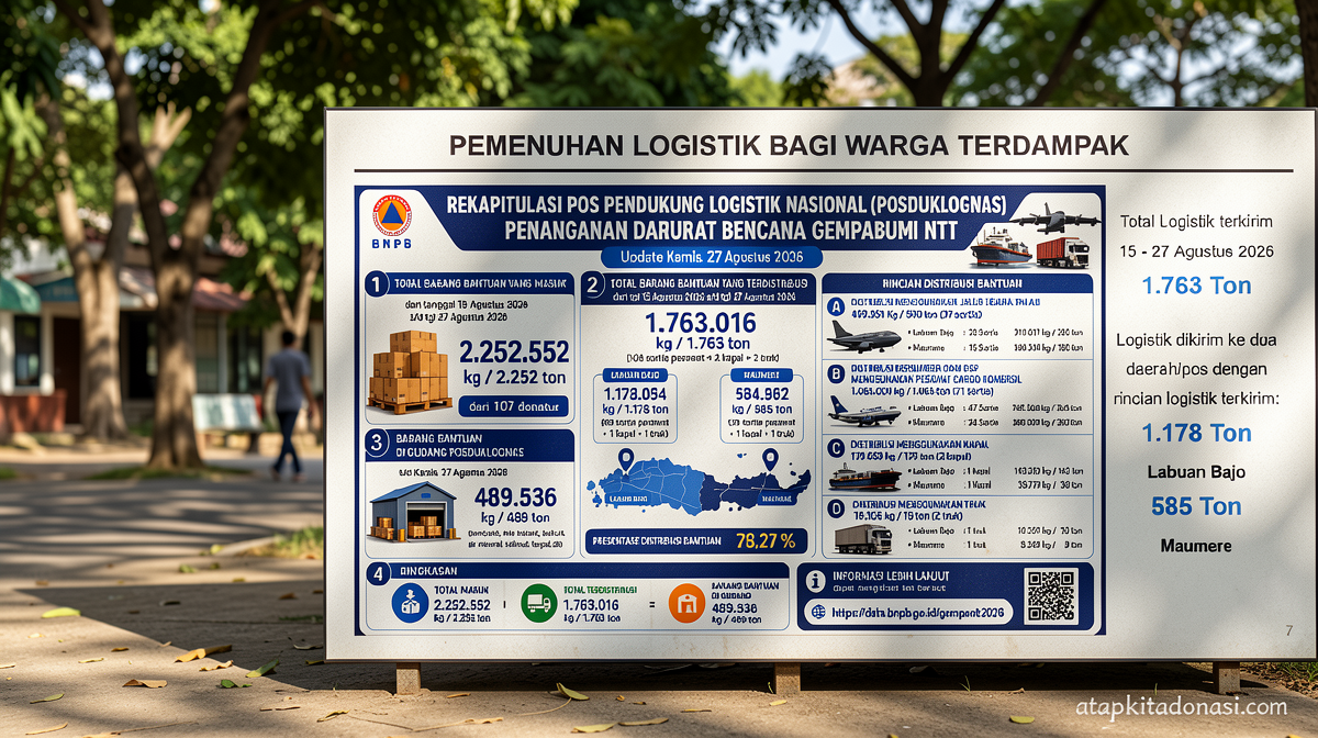 BNPB catat 1.763 ton logistik terkirim untuk penanganan gempa NTT